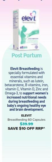 Elevit - Breastfeeding 60 Capsules offers at $39.99 in Ramsay Pharmacy