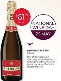 Piper-heidsieck - Brut offers at $61.99 in Porters