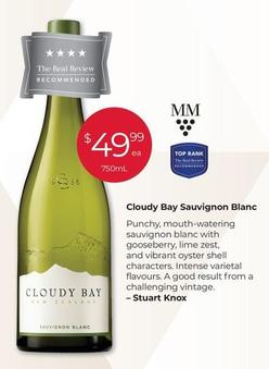 Cloudy Bay - Sauvignon Blanc offers at $49.99 in Porters