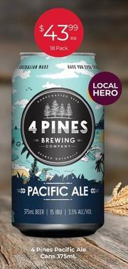 4 Pines - Pacific Ale Cans 375ml offers at $43.99 in Porters