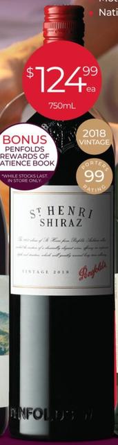 Penfolds - St Henri Shiraz 2018 offers at $124.99 in Porters