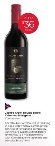 Jacob's - Creek Double Barrel Cabernet Sauvignon offers at $36 in Porters