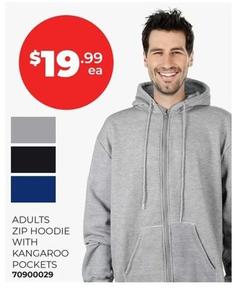 Adults Zip Hoodie With Kangaroo Pockets offers at $19.99 in Prices Plus