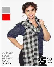 Checked Scarf (190cm X 30cm) offers at $5.99 in Prices Plus