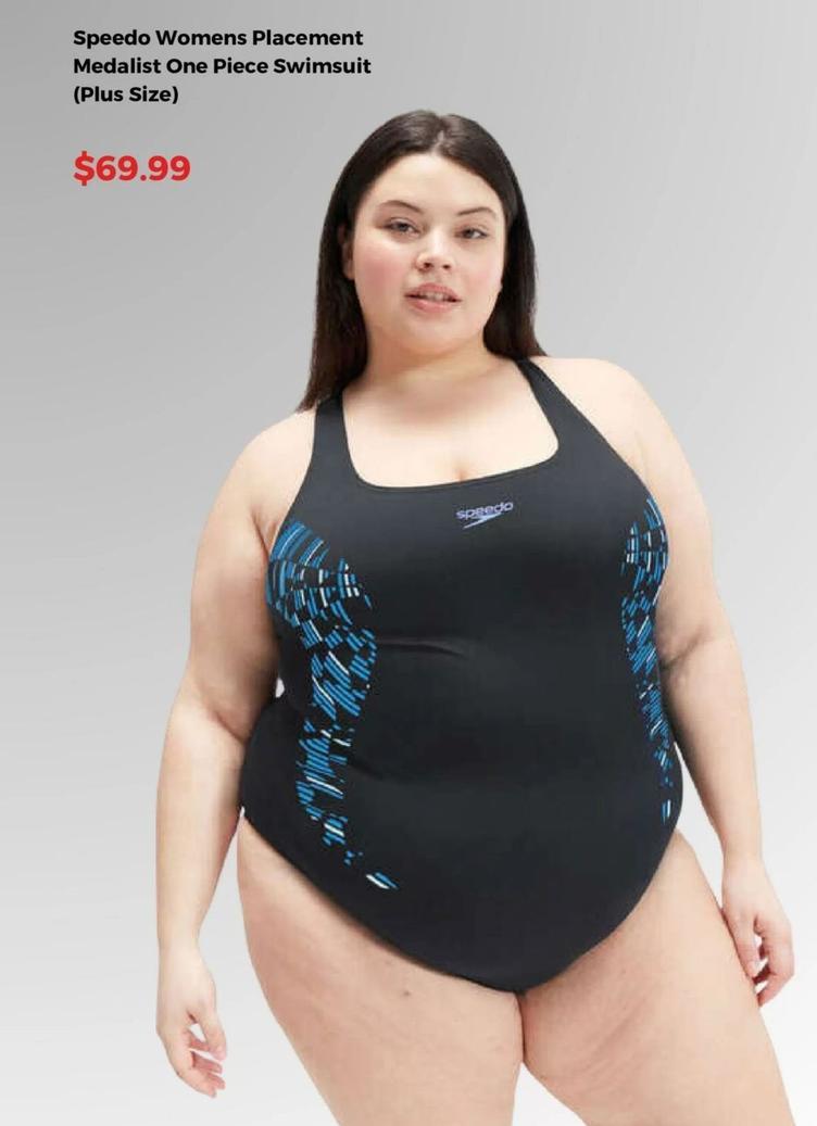 Speedo - Womens Placement Medalist One Piece Swimsuit (plus Size) offers at $69.99 in Rebel Sport