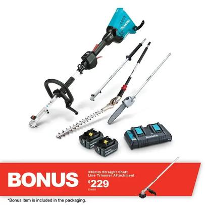 MAKITA 36V 2 X 5.0AH BRUSHLESS MULTI-FUNCTION POWERHEAD, POLE SAW & HEDGE TRIMMER KIT DUX60PSHPT2-B offers in Total Tools