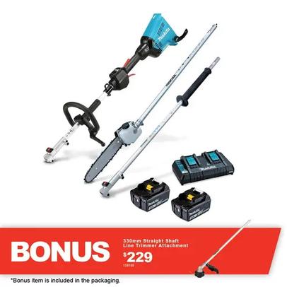 MAKITA 36V (18VX2) 2X5.0AH MULTI-FUNCTION POWERHEAD AND POLE SAW KIT DUX60PSPT2-B offers in Total Tools