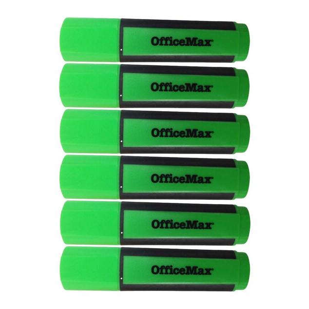 Officemax Desk Style Highlighter Chisel Tip Green Pack 6 offers in OfficeMax