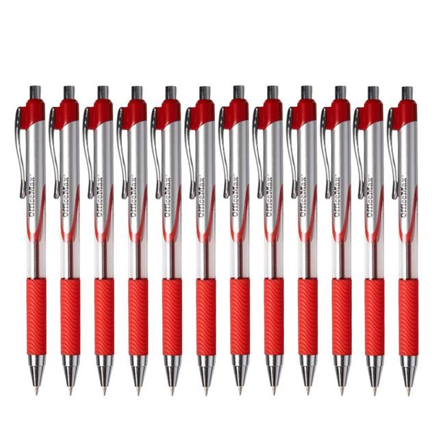 Officemax Ballpoint Pen 1.0mm Rubber Grip Red Pack 12 offers in OfficeMax