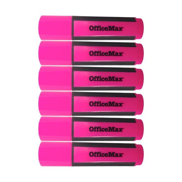 Officemax Desk Style Highlighter Chisel Tip Pink Pack 6 offers in OfficeMax