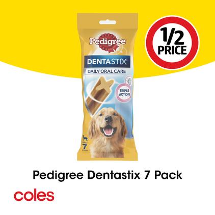 Pedigree Dentastix offers at $3.25 in Coles
