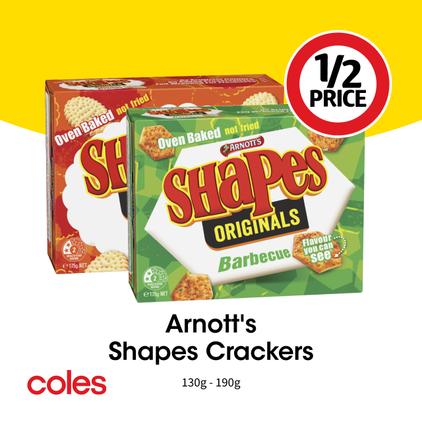 Arnott's Shapes Crackers offers at $2 in Coles