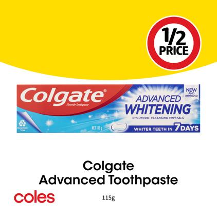 Colgate Advanced Toothpaste offers at $3.25 in Coles