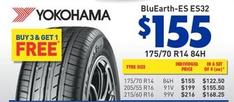 Yokohama - Bluearth-ES ES32 175/70 R14 84H offers at $155 in Bob Jane T-Marts