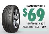 Roadx - Rxmotion H11 175/70 R13 82T offers at $69 in Bob Jane T-Marts