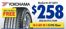 Yokohama - Bluearth-GT AE51 205/60 R16 96W offers at $258 in Bob Jane T-Marts
