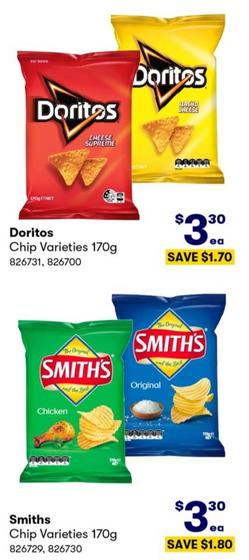 Doritos and Smiths Chips offers in BIG W