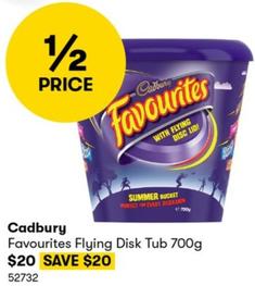 Cadbury - Favourites Flying Disk Tub 700g offers at $20 in BIG W