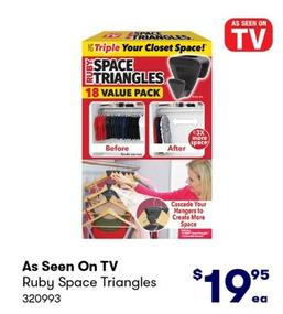 As Seen On TV - Ruby Space Triangles offers at $19.95 in BIG W