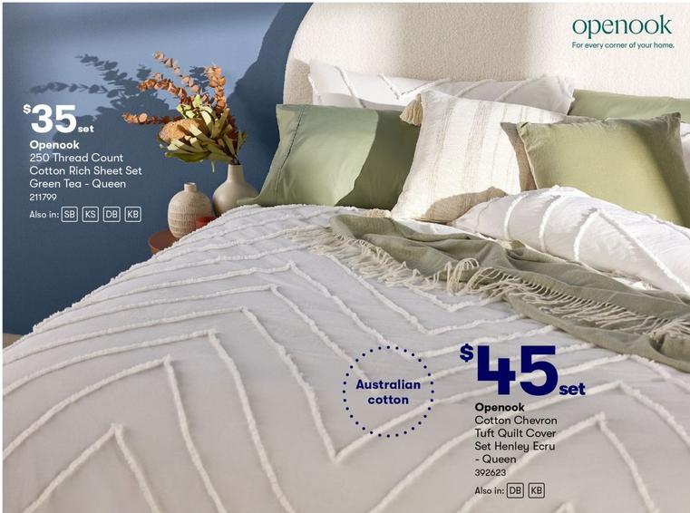 Selected Openook Quilt Covers and Sheet Sets offers in BIG W