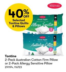 Tontine - 2-Pack Australian Cotton Firm Pillow Or 2-Pack Allergy Sensitive Pillow   offers in BIG W