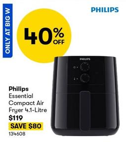 Philips - Essential Compact Air Fryer 4.1-Litre offers at $119 in BIG W