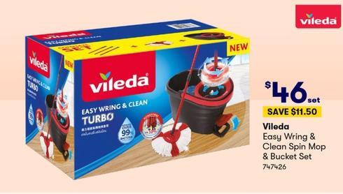 Vileda - Easy Wring & Clean Spin Mop & Bucket Set offers at $46 in BIG W