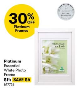 Platinum - Essential White Photo Frame offers at $14 in BIG W