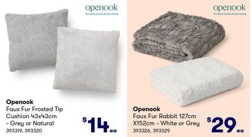 Openook - Faux Fur Cushion and Throw Blanket offers in BIG W