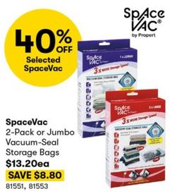 SpaceVac - 2-Pack or Jumbo Vacuum-Seal Storage Bags offers at $13.2 in BIG W