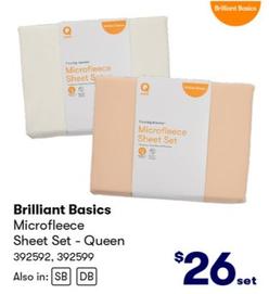Brilliant Basics - Microfleece Sheet Set - Queen offers at $26 in BIG W