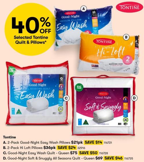 Tontine - Selected Quilt and Pillows offers in BIG W
