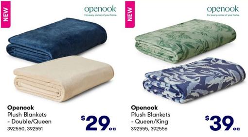 Openook - Plush Blankets offers in BIG W