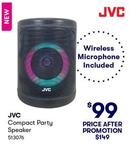 JVC - Compact Party Speaker  offers at $99 in BIG W