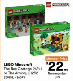 Lego - Minecraft The Bee Cottage or The Armory offers at $22 in BIG W