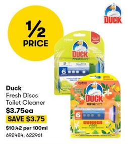 Duck - Fresh Discs Toilet Cleaner offers at $3.75 in BIG W