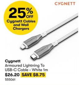 Cygnett - Armoured Lightning To USB-C Cable - White 1m offers at $26.2 in BIG W