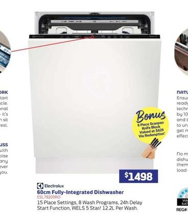 Electrolux - 60cm Fully-integrated Dishwasher offers at $1498 in Retravision