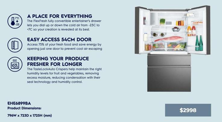 Electrolux - Ehe6899ba Fridge offers at $2998 in Retravision