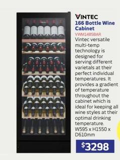Vintec - 166 Bottle Wine Cabinet offers at $3298 in Retravision