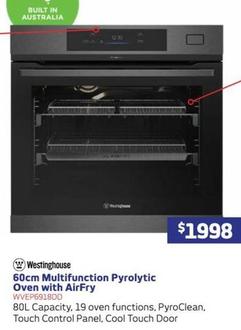 Westinghouse - 60cm Multifunction Pyrolytic Oven With Airfry offers at $1998 in Retravision