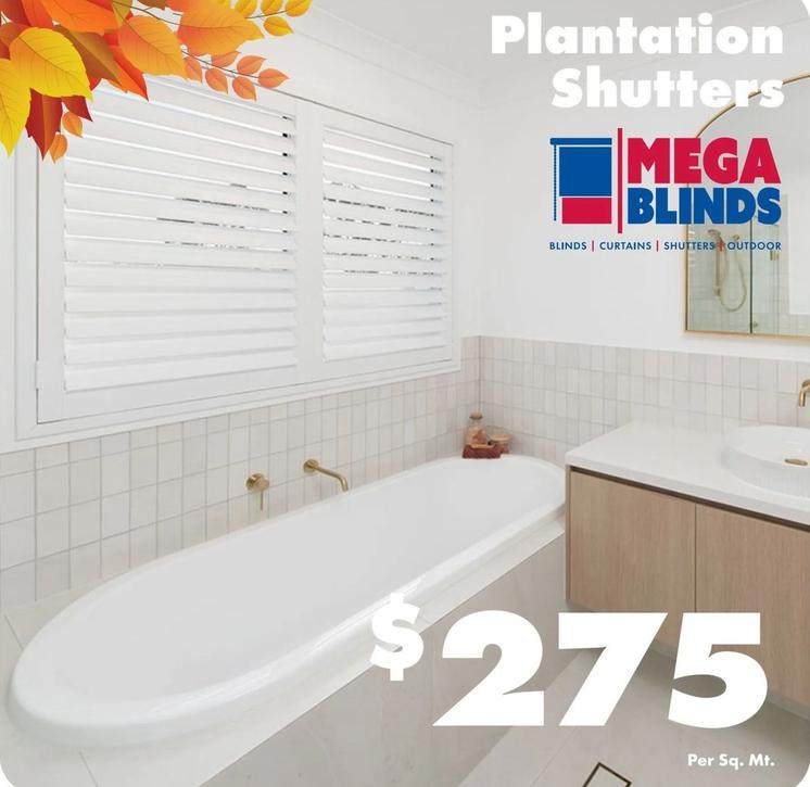 Plantation Shutters offers at $275 in Carpet Call