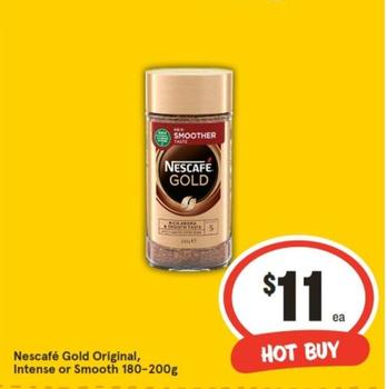 Nescafe - Gold Original, Intense Or Smooth 180-200g offers at $11 in IGA