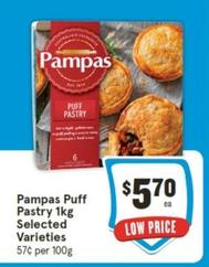 Pampas - Puff Pastry 1kg Selected Varieties offers at $5.7 in IGA