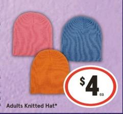 Adults Knitted Hat offers at $4 in IGA