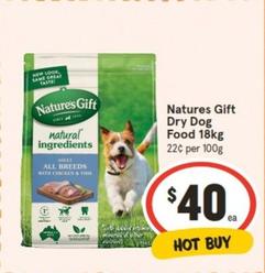 Nature's Gift - Dry Dog Food 18kg offers at $40 in IGA