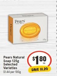 Pears - Natural Soap 125g Selected Varieties offers at $1.8 in IGA