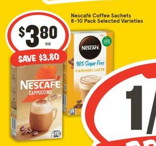 Nescafe - Coffee Sachets 8-10 Pack Selected Varieties offers at $3.8 in IGA
