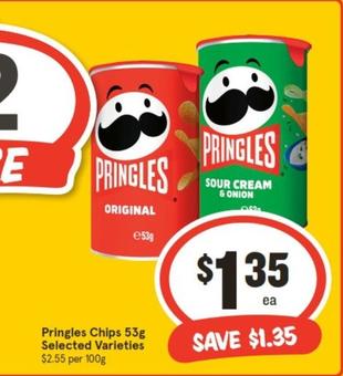 Pringles - Chips 53g Selected Varieties offers at $1.35 in IGA