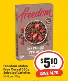 Freedom - Gluten Free Cereal 360g Selected Varieties offers at $5.1 in IGA